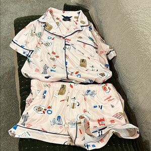 kate spade Women's Pajama Set - Light Pink with Multicolor Prints